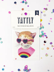 Temporary Tattoos - Rainbow Kitten 2-Pack