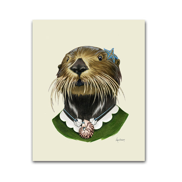 Otter Lady art print