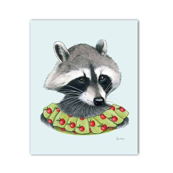 Raccoon Lady Art Print