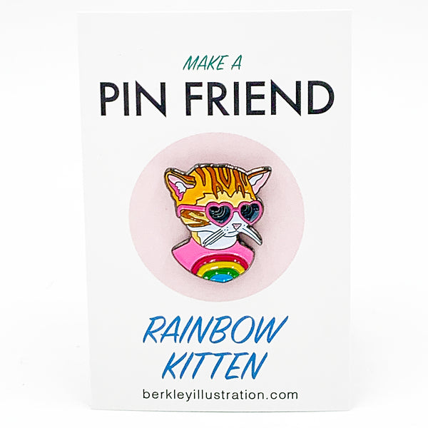 Enamel Pin - Rainbow Kitten