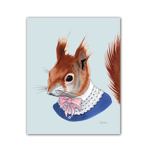 Squirrel art print - Red Lady