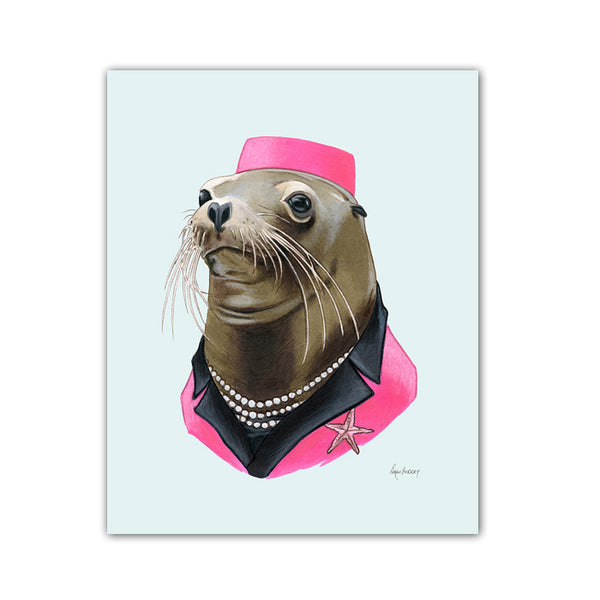 Sea Lion Lady art print