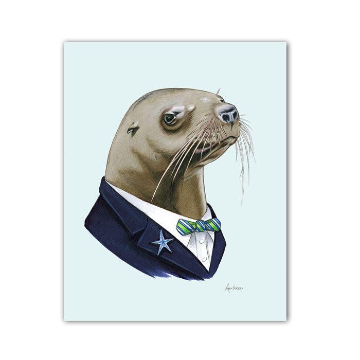 Sea Lion Gentleman art print