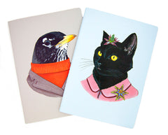 Notebook Set - Black Cat and Robin